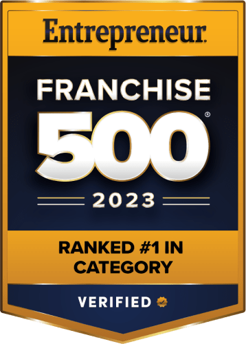 Entrepreneur's # 1 ranked franchise in category badge 2023